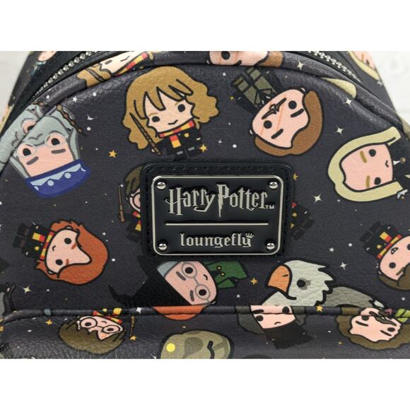 Loungefly Harry Potter Chibi Character All Over Print Backpack & Wallet Set - Picture 8 of 8